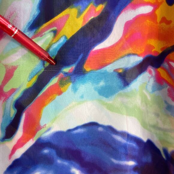 Chicos Womens Kimono Top Colorful Artsy Art Semi Sheer Size S/M Kaftan - Picture 5 of 11